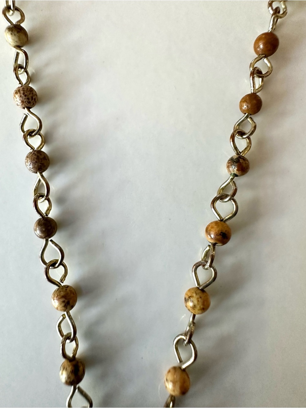 Banana Republic Long Pink Brown Beaded Tassel Statement Necklace - Picture 4 of 6